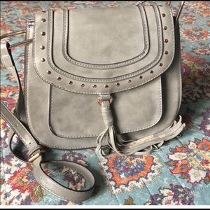 Franco Sarto silver with gold studs  crossbody bag